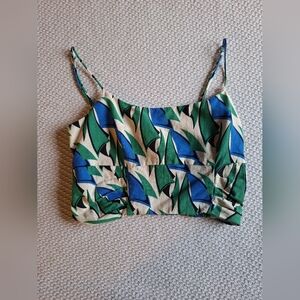 Zara Green and Blue Patterned Camisole